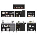 Ver imagem 6 de Armário de Cozinha Modulado de Canto 7 Peças Cp21 com Pia Inox Preto/cinza - Lumil Lumil Móveis