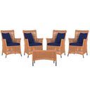 Ver imagem 1 de 4 Poltronas e 1 Mesa Igapó em Alumínio Pintura Preta Corda Náutica Estofado 10