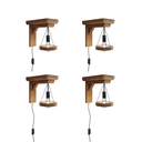 Ver imagem 1 de Kit 4 Arandelas Pendente de Madeira Pinus Envernizada Luminária de Parede Retrô