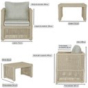 Ver imagem 2 de Mesa e 3 Poltronas Madri Corda Náutica Estofado 3 Trama Rami