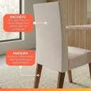 Ver imagem 7 de Conjunto Sala de Jantar Mesa Quadrada 0,90m Moove 4 Cadeiras Veludo Milano Viero Madeirado / Marfim