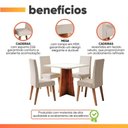 Ver imagem 5 de Conjunto Sala de Jantar Mesa Quadrada 0,90m Moove 4 Cadeiras Veludo Milano Viero Madeirado / Marfim