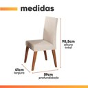 Ver imagem 4 de Conjunto Sala de Jantar Mesa Quadrada 0,90m Moove 4 Cadeiras Veludo Milano Viero Madeirado / Marfim