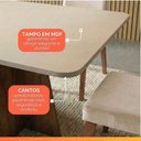 Ver imagem 6 de Conjunto Sala de Jantar Mesa Quadrada 0,90m Moove 4 Cadeiras Veludo Milano Viero Madeirado / Marfim