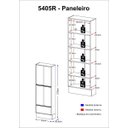 Ver imagem 2 de Paneleiro Multimóveis Calábria Duplo 5405R Nogueira/Branco com Rodapé
