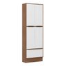 Paneleiro Multimóveis Calábria Duplo 5405R Nogueira/Branco com Rodapé - 1