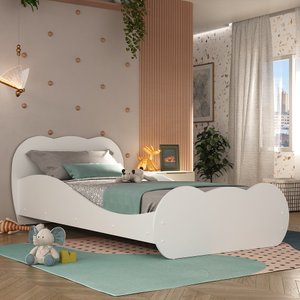 Cama Infantil Safira Mdf Branco Premium Multimóveis para Colchão 188 X 88cm