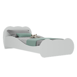 Cama Infantil Safira Mdf Branco Premium Multimóveis para Colchão 188 X 88cm - 2