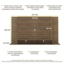 Ver imagem 4 de Painel TV até 60 Polegadas com Prateleiras de Vidro Nairóbi Multimóveis Madeirado