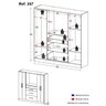 Guarda-Roupa/Roupeiro 4 Portas e 3 Gavetas Mogno Brilho - 3