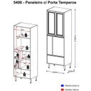 Ver imagem 2 de Paneleiro Multimóveis Calábria com porta tempero 5406 Nogueira/Branco