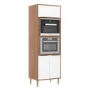 Ver imagem 1 de Paneleiro Multimóveis Calábria para Forno e Micro-ondas 5404Mf Nogueira/Branco