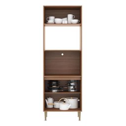 Paneleiro Multimóveis Calábria para Forno e Micro-ondas 5404Mf Nogueira/Branco - 3