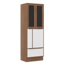 Ver imagem 1 de Paneleiro Multimóveis Calábria com Porta Tempero 5406R Nogueira/Branco com Rodapé