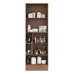 Paneleiro Multimóveis Calábria com Porta Tempero 5406R Nogueira/Branco com Rodapé - 3