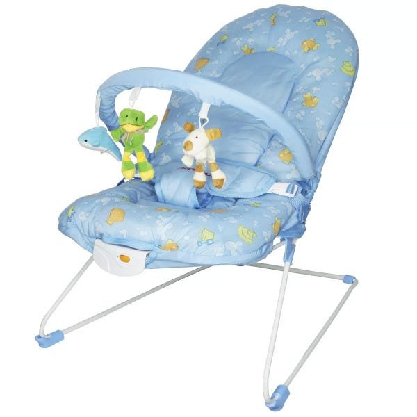 Cadeira Cadeirinha Bebê Descanso Vibratória Musical Menino Macia Azul Importway BW-045 AZ - 3