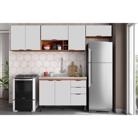 Kit Cozinha Demóbile 4 Peças Firenze C4p253 Amendola/nude Prime Tx
