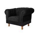 Ver imagem 1 de Poltrona Chesterfield Duque Suede Preto Para Sala, Tv, Estar, Recepção , decoração
