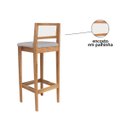 Ver mais imagens de Kit 4 Banquetas Estofada em Linho Encosto Palhinha Bruna:mel com Linho Cinza