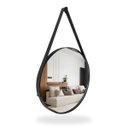Ver imagem 1 de Espelho Adnet Preto 30cm com Alça e Suporte para Sala Quarto Banheiro Hall