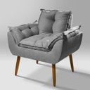 Ver imagem 2 de Kit 2 Poltronas Opala pra Quarto Cinza V8 Decor:cinza