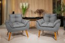 Ver imagem 1 de Kit 2 Poltronas Opala pra Quarto Cinza V8 Decor:cinza