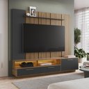 Ver imagem 2 de Home Rack e Painel para Tv até 75 Polegadas com Iluminação Led Ravenna Grafite