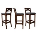 Ver imagem 2 de Kit 2 Banquetas Alta Estofada para Bancada Madri Madeira Capuccino Suede Cinza Ccs