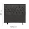 Cabeceira Estofada Cama Box Queen 160cm Istambul Corino Cinza Escuro- Mabe Magazine - 3