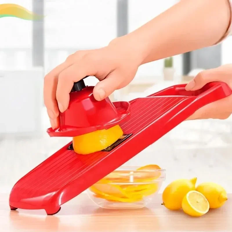 Ver imagem 7 de Conjunto 6 em 1 Cortador Fatiador Descascador Ralador Multifuncional Manual Legumes Frutas Batatas