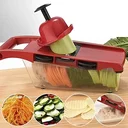 Ver imagem 4 de Conjunto 6 em 1 Cortador Fatiador Descascador Ralador Multifuncional Manual Legumes Frutas Batatas
