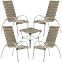 Ver imagem 1 de Jogo de Mesa e Cadeiras de Alumínio em Fibra Sintética Área Externa ou Interna Trama Original