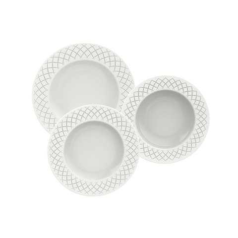 Jogo De Pratos Porcelana Decorada 18 Peças Ingrid Tramontina 96011/886