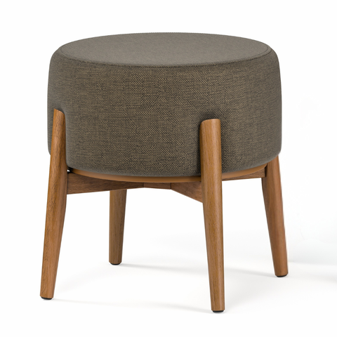 Puff Dual em Mdf Premium 1 Unidade Móvel Sofisticado Tecido Linho:chumbo