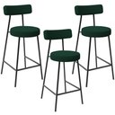 Ver imagem 1 de Kit 03 Banquetas Baixa para Cozinha Sala de Jantar Bar Bancada Milão L02 Bouclê Verde - lyam decor L