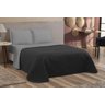Colcha Cobre Leito Casal Queen Dupla Face Matelada 3 Pç Vegas Cinza e Preto - 1