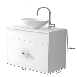Gabinete para Banheiro 60cm Suspenso com Cuba e Espelho Armário para Lavabo - Brovália - 7