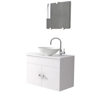 Gabinete para Banheiro 60cm Suspenso com Cuba e Espelho Armário para Lavabo - Brovália