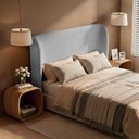 Ver imagem 7 de Cabeceira para Cama Box King Size Liah 195cm Chenille Bouclê Prata - Desk Design
