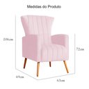 Ver imagem 6 de Kit 02 Poltrona Decorativa Melinda Suede Rosa Bebê - Fm