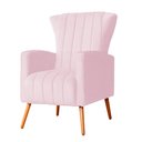 Ver imagem 3 de Kit 02 Poltrona Decorativa Melinda Suede Rosa Bebê - Fm