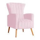 Ver imagem 2 de Kit 02 Poltrona Decorativa Melinda Suede Rosa Bebê - Fm