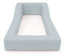 Ver imagem 4 de Cama Montessoriana Infantil Estofada Soft Proteção Lateral Azul Celeste Boucle