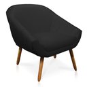 Ver imagem 5 de Kit 01 Namoradeira 02 Lugares e 02 Poltronas Giovana Corino Pés Palito Castanho - D’Rossi - Preto