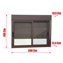 Ver imagem 2 de Janela Alumínio Elite 2F.Móv.c/Pers.Integ.140 x 200 V.Liso Marrom Corten Brimak