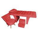 Ver imagem 1 de Kit Maca Estética Reta Capitonê com Mocho e Escadinha 80 Cm Vermelho Slk Decor