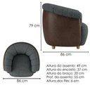 Ver imagem 3 de Poltrona Decorativa Alce Pes Madeira Linho e Courino Tcs 718 Tcs 721 Moll
