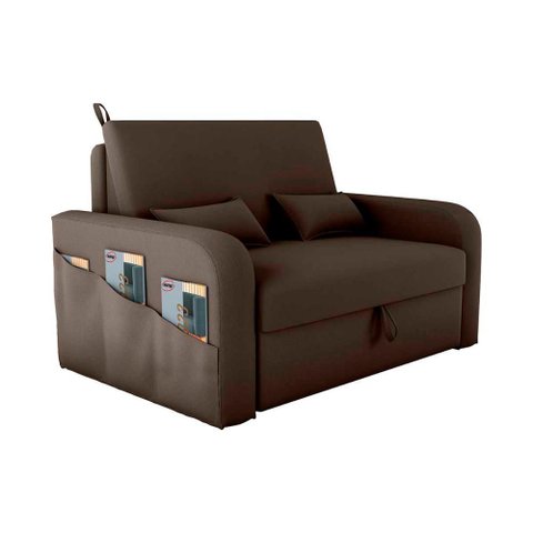 Sofá Cama 2 Lugares Compacto com Baú 140 Larg Lady Day Matrix