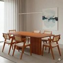 Ver imagem 1 de Conjunto Sala de Jantar 6 Lugares Cadeiras Madeira Maciça Espresso Móveis