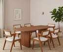 Ver imagem 1 de Conjunto Sala de Jantar 6 Lugares Cadeiras Madeira Maciça Espresso Móveis Marrom